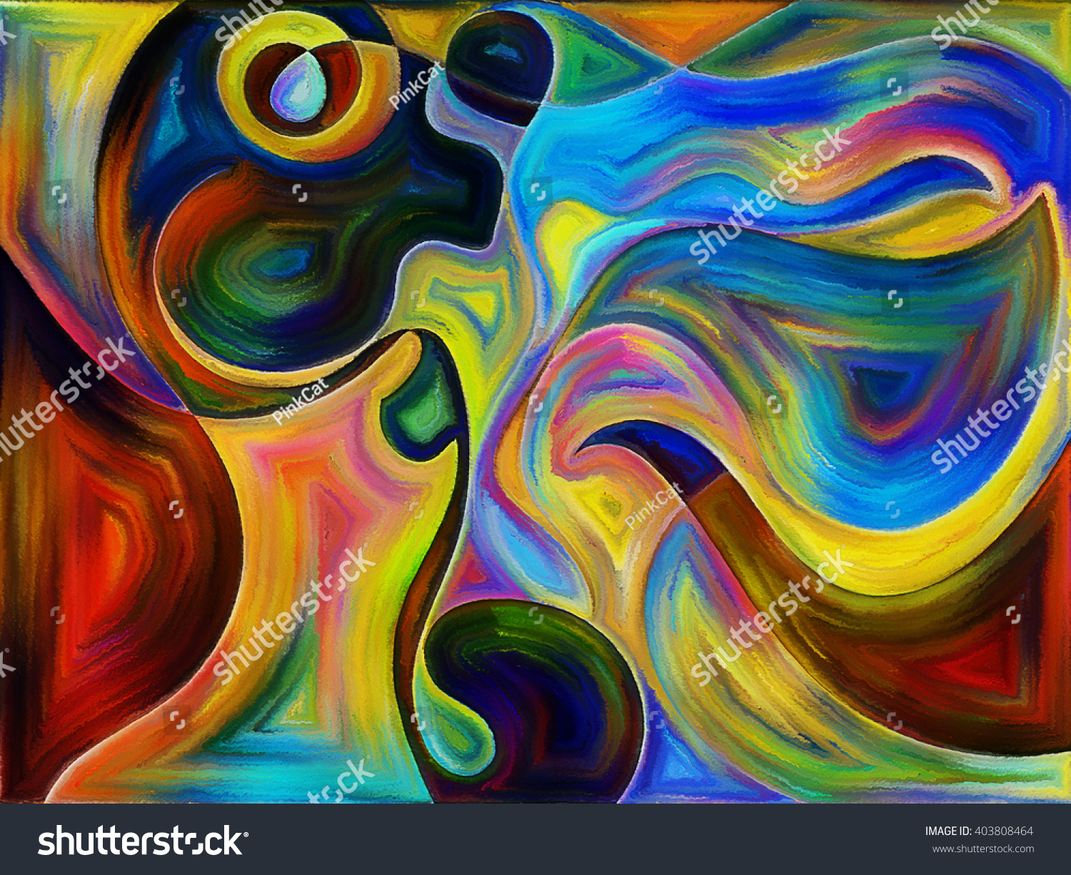 Fluid Abstract Forms Executed In Vivid Paint Art Style Reminiscent Of ...