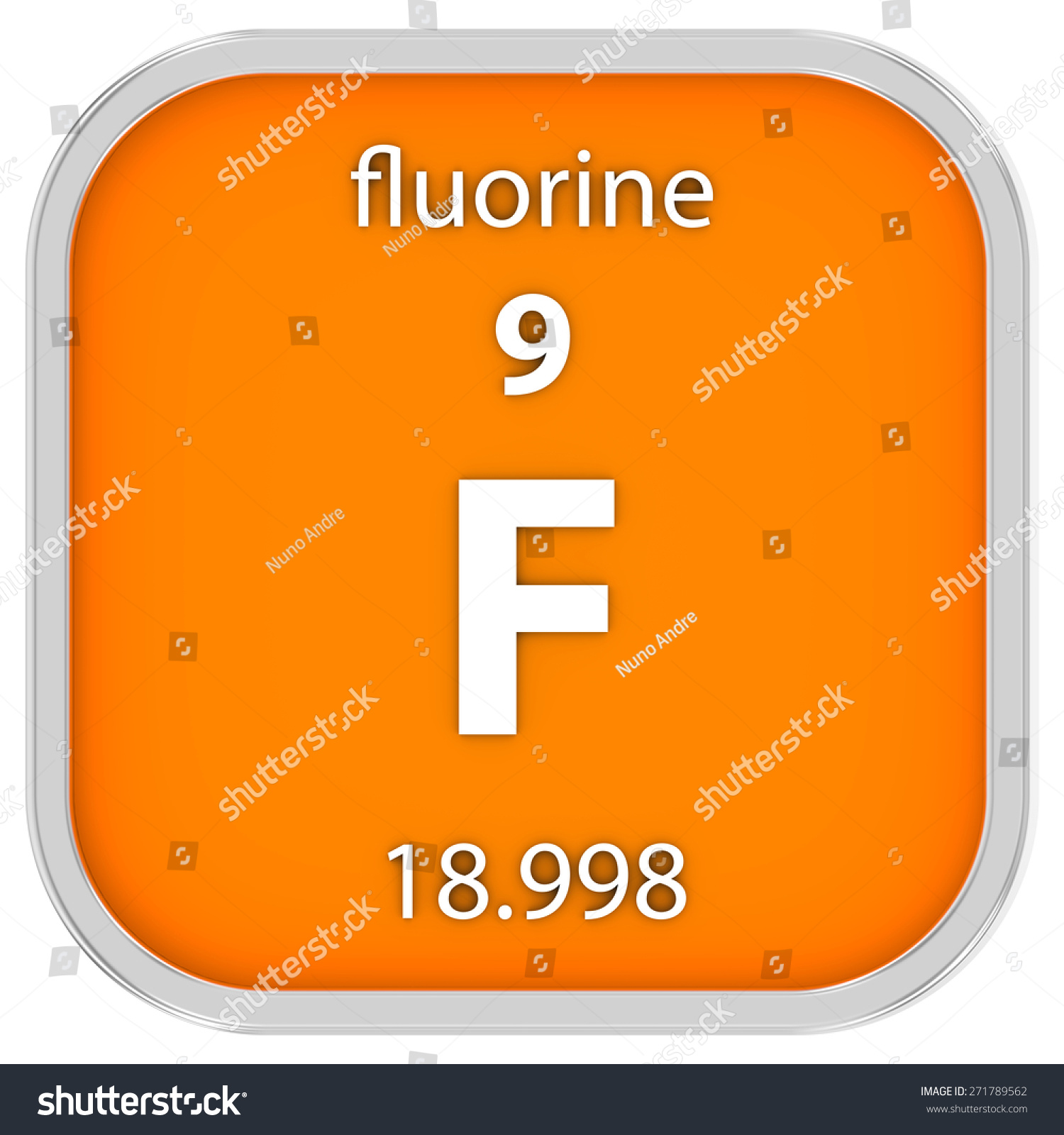 Fluorine Material On Periodic Table Part Stock Illustration 271789562