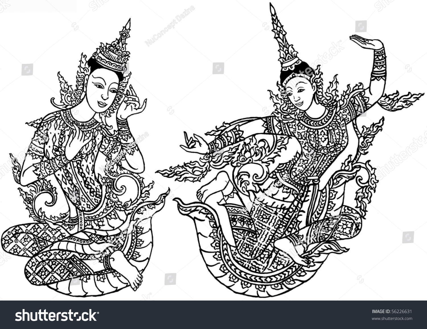 Flying Devi Stock Illustration 56226631 | Shutterstock