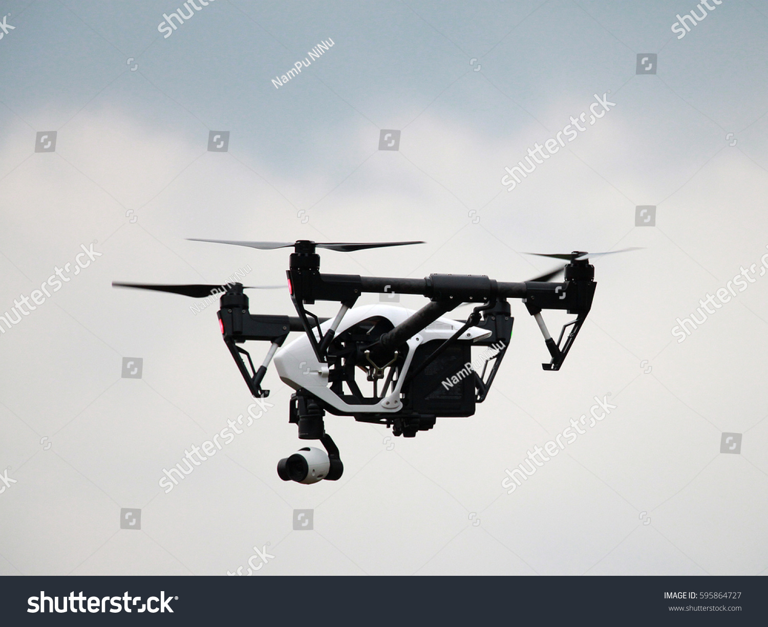 Flying Drone Camera On Sky Stock Photo Edit Now