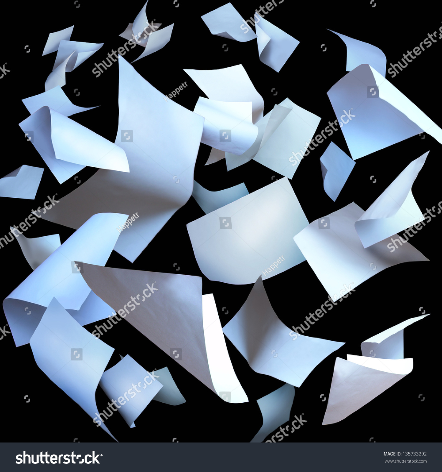 Flying Paper Sheets Flying Pages Stock Illustration 135733292 ...