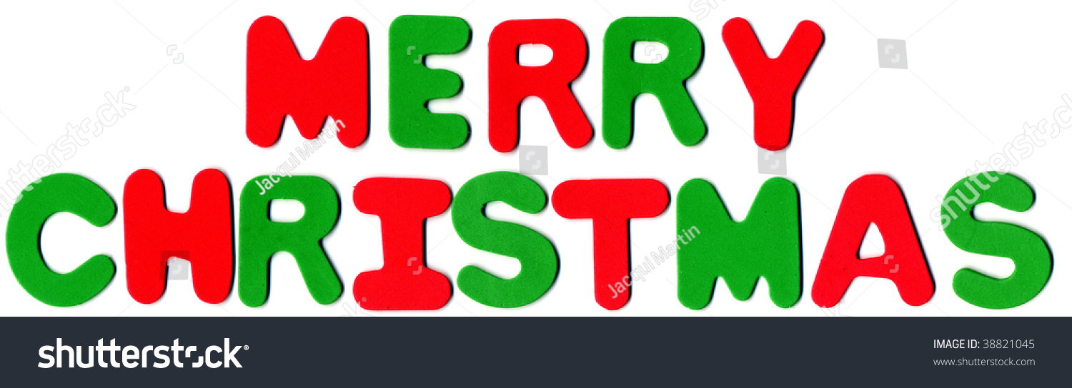 Foam Letters Spelling Merry Christmas Stock Photo 38821045 Shutterstock