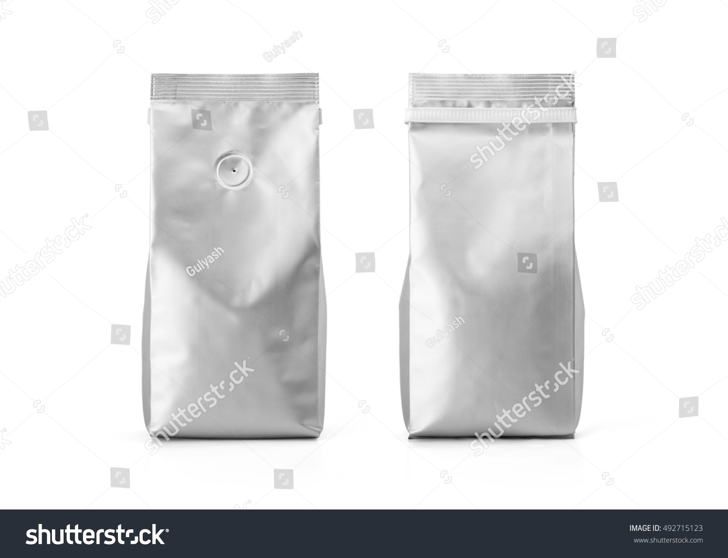 Download Foil Plastic Paper Bag Front Back Stock Photo 492715123 ...