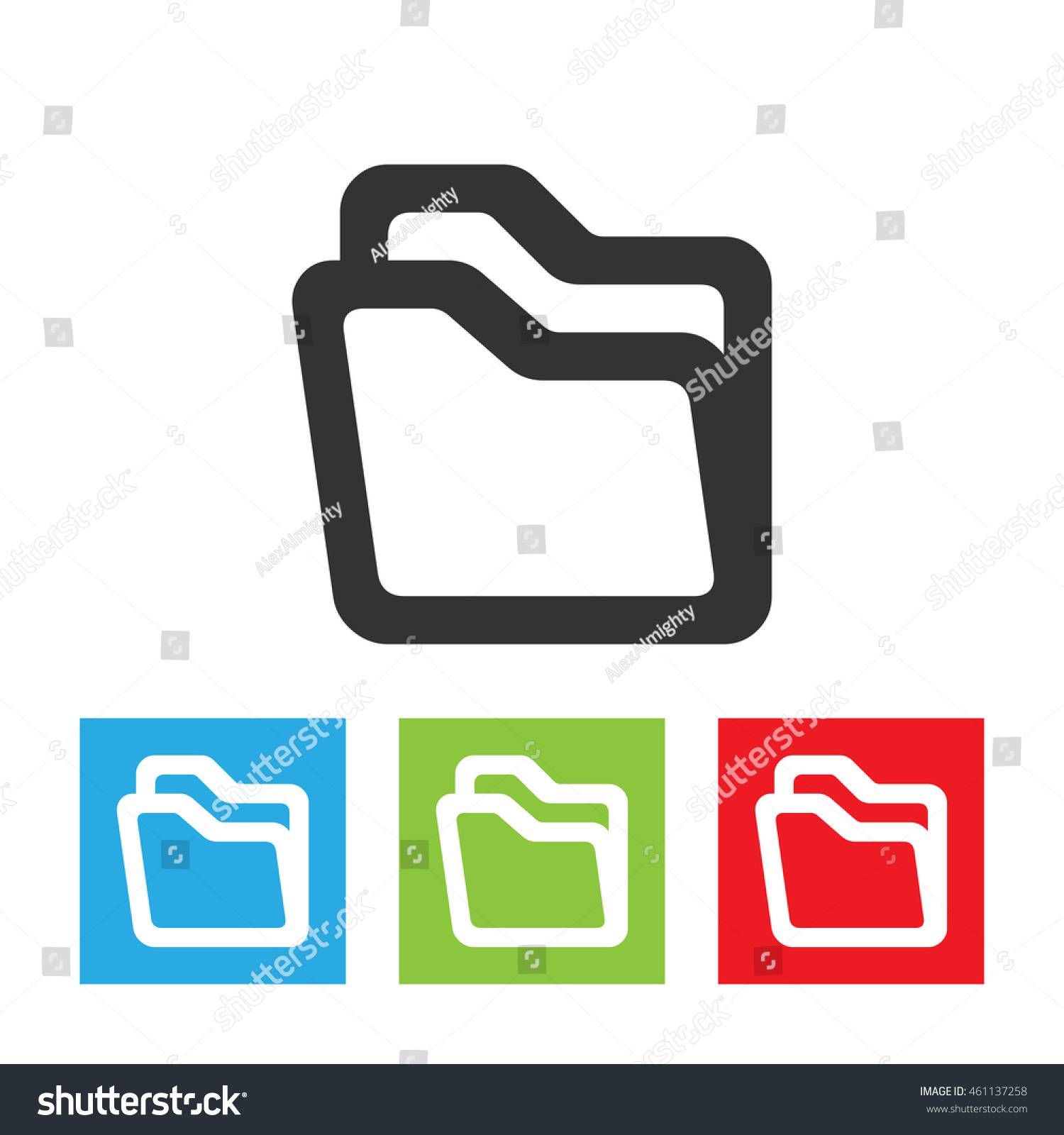 Folder Icon Simple Logo Folder Isolated Stock Illustration 461137258 ...