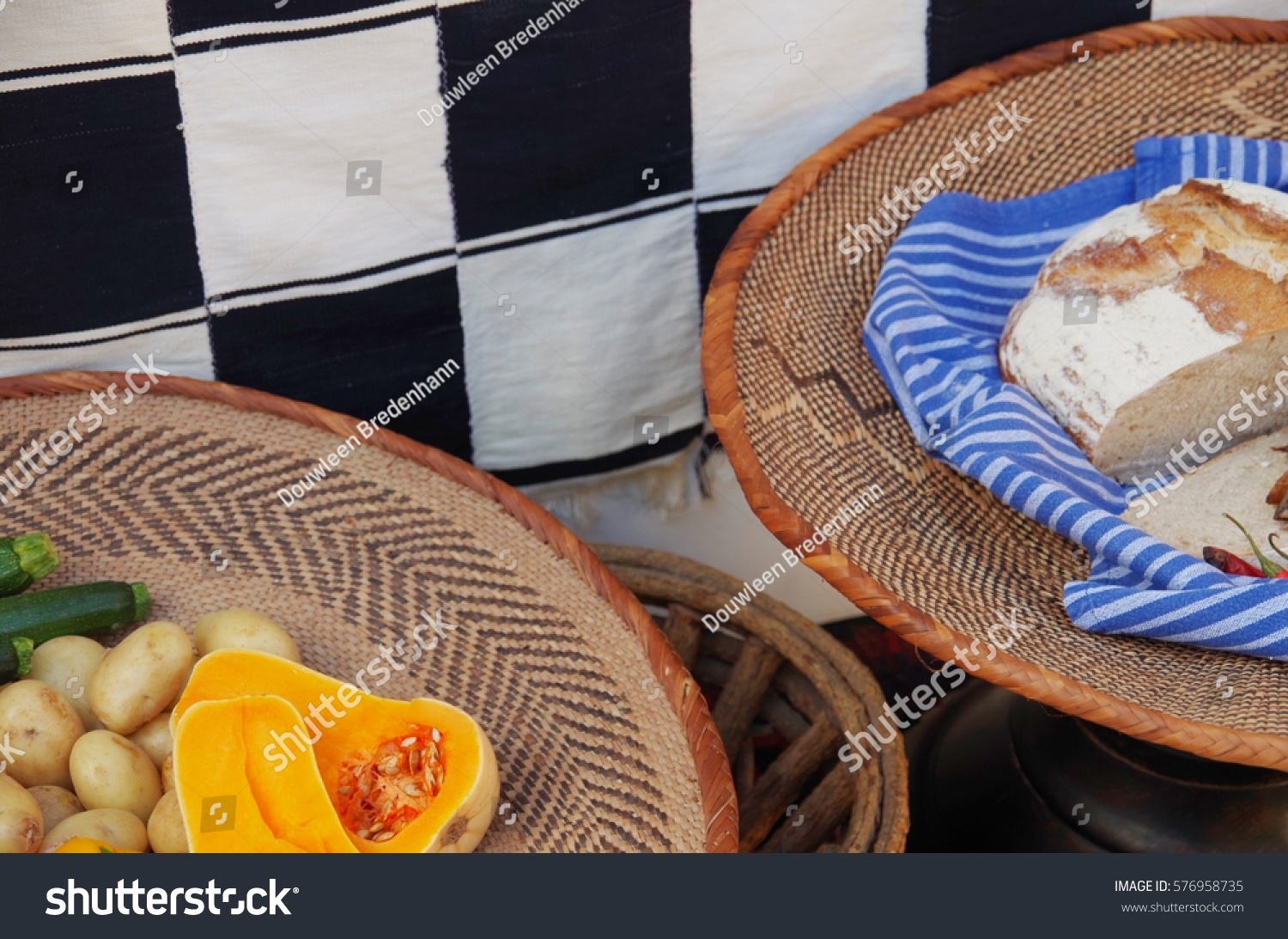Food Woven Baskets On Display African Stock Photo Edit Now 576958735