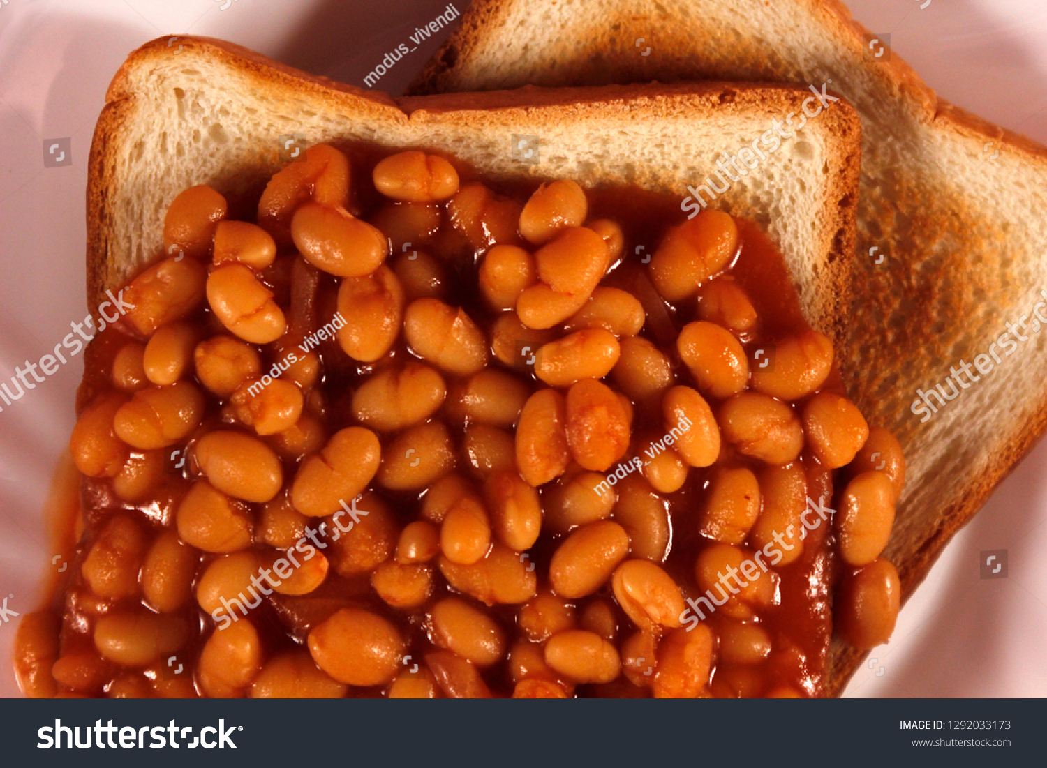 Food Macro Photo Hot Baked Beans Stock Photo (Edit Now) 1292033173