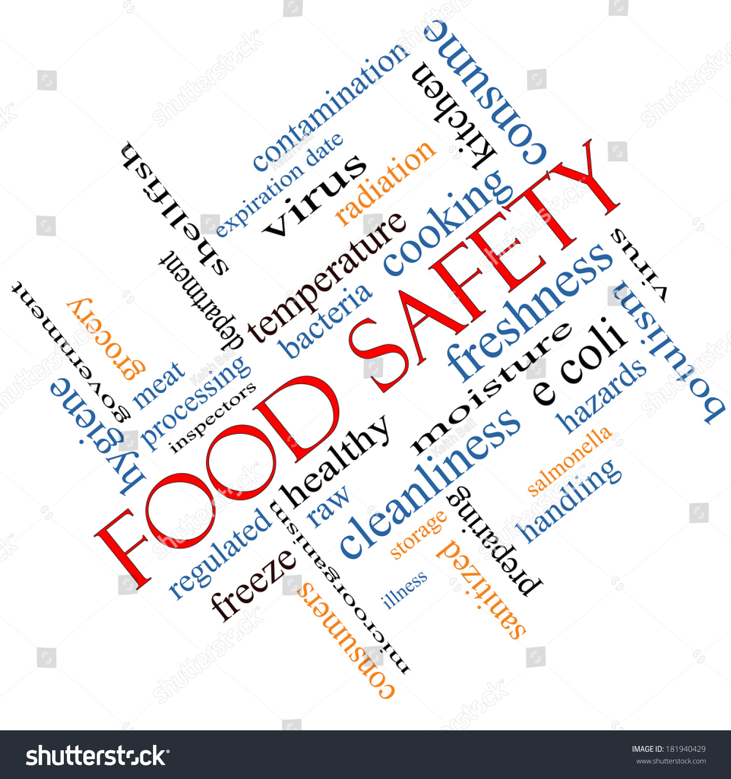 Food Safety Word Cloud Concept Angled Stock Illustration 181940429 ...