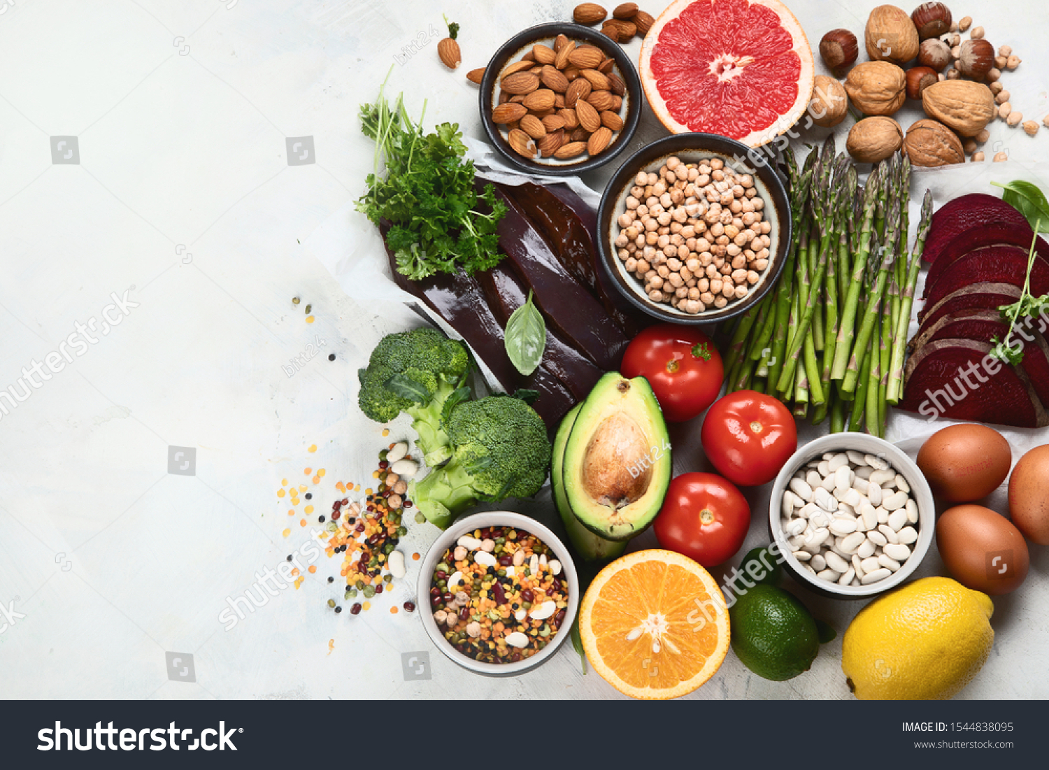 Foods High Vitamin B9 Healthy Food Stock Photo 1544838095 | Shutterstock