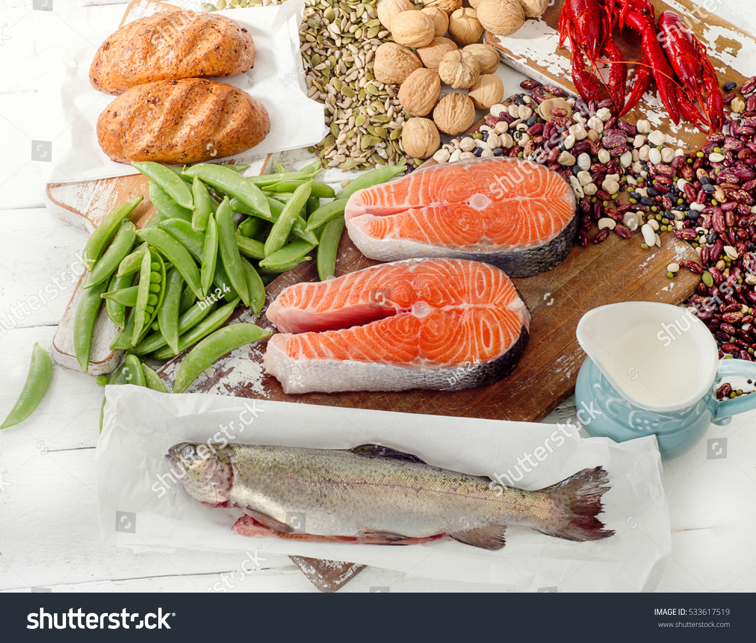 Foods Highest Vitamin B1 Healthy Food Stock Photo (Edit Now) 533617519