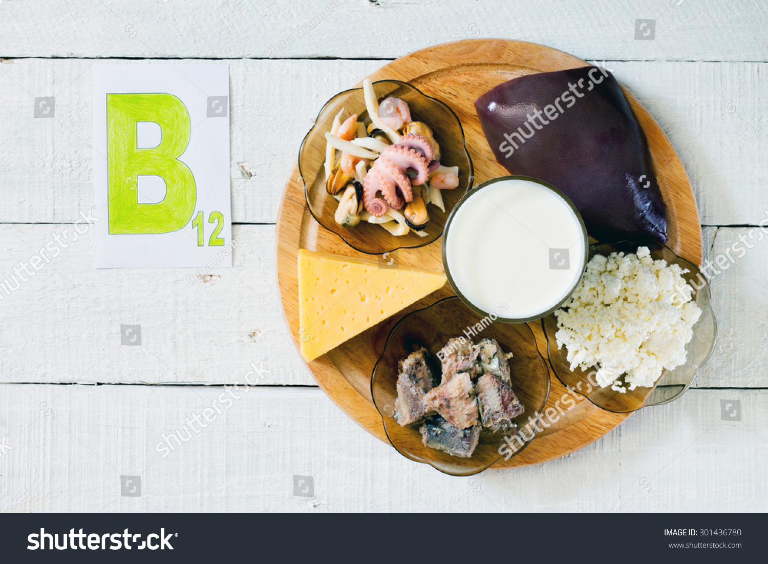 Foods That Contain Vitamin B 12 Stock Photo Edit Now 301436780