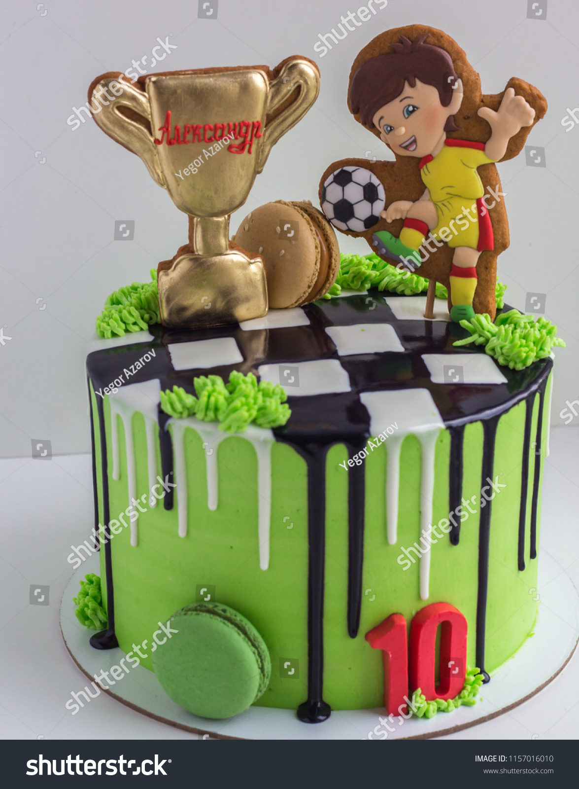 Football Champion Birthday Cake Player Ball Photo De Stock Modifiable