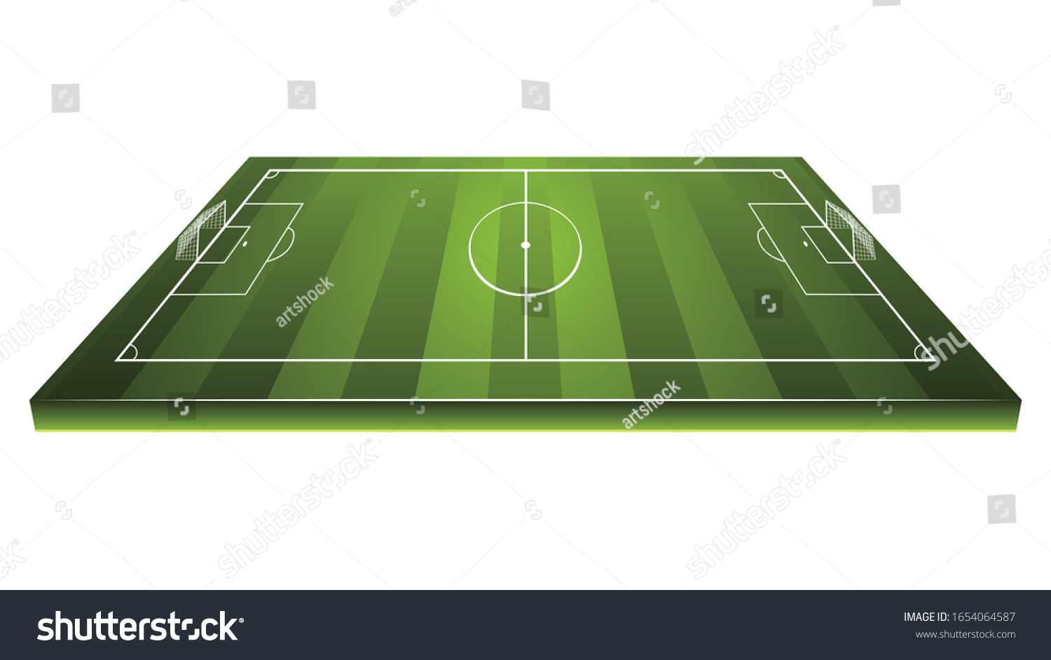 Football Soccer Field White Markings Illustration Stock Illustration ...