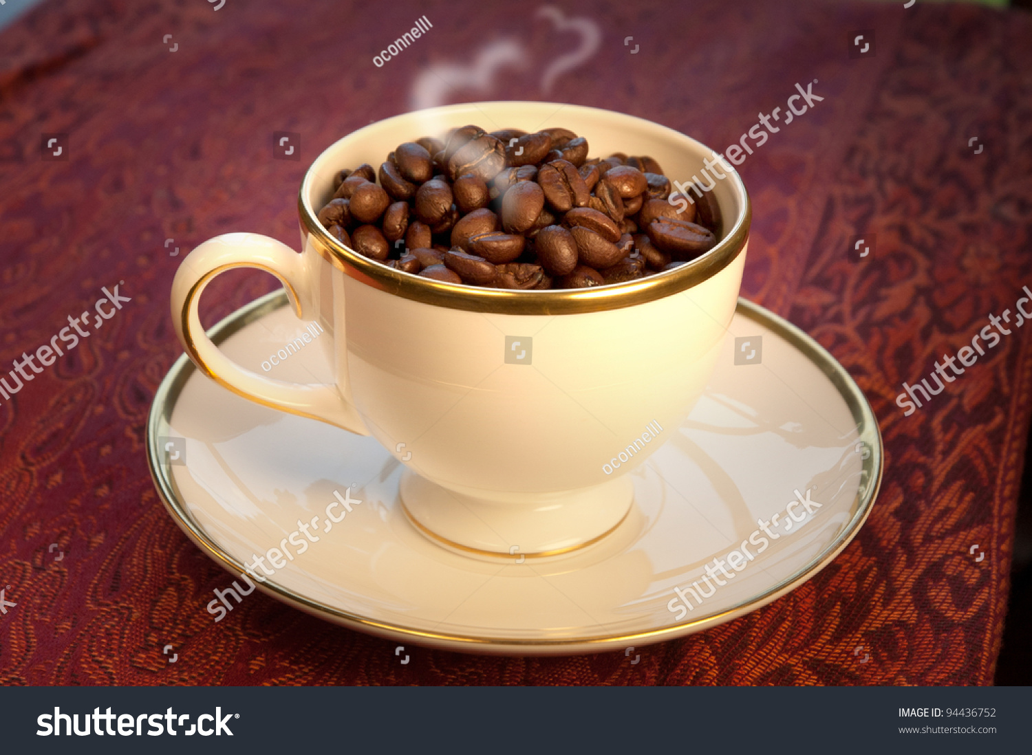 Love Coffee Coffee Beans Wedgwood Cup Stock Photo Edit Now 94436752