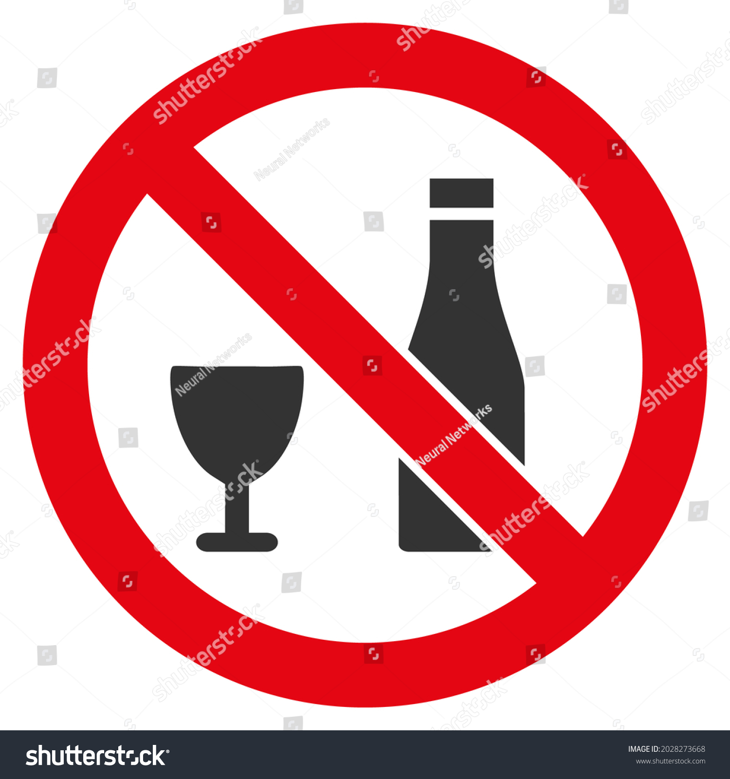 Forbid Alcohol Icon Flat Style Isolated Stock Illustration 2028273668 ...