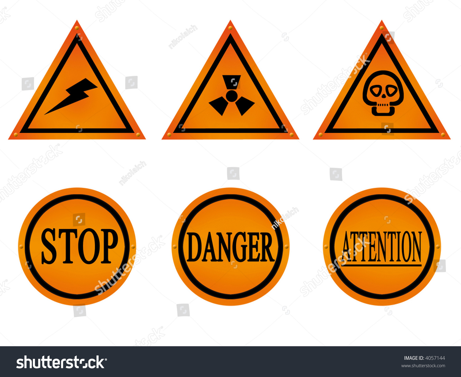 Forbidding Marks About Imminent Danger On A White Background Stock ...