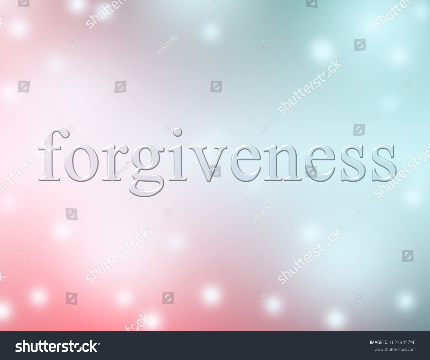 Forgiveness Card Lettering On Glittering Blue 스톡 일러스트 1623945796