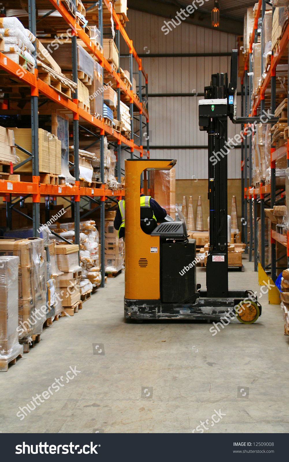 Fork Lift Truck Warehouse Forklift Driver Stock Photo Edit Now 12509008