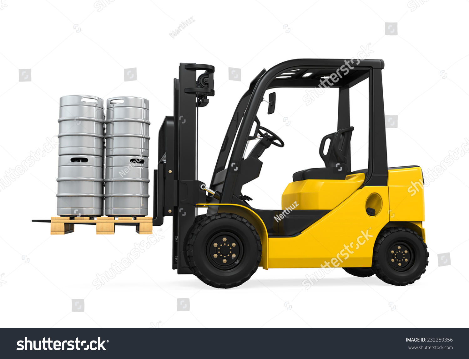 Download Forklift Pallet Beer Kegs Stock Illustration 232259356 Yellowimages Mockups