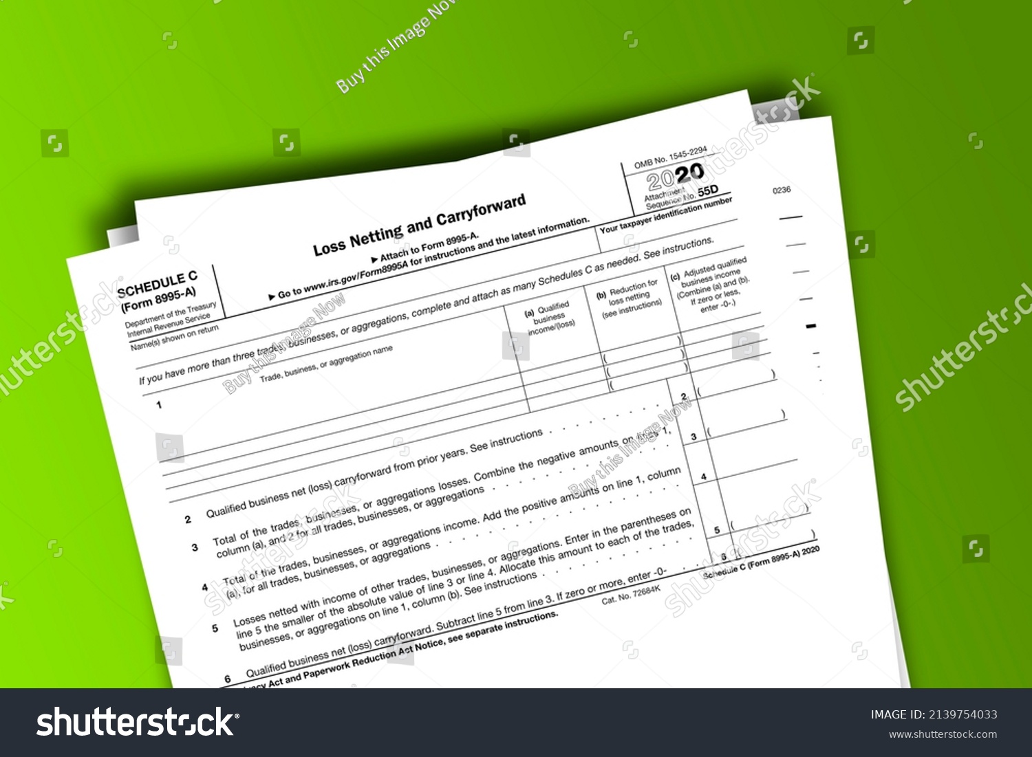 form-8995a-schedule-c-papers-schedule-stock-illustration-2139754033