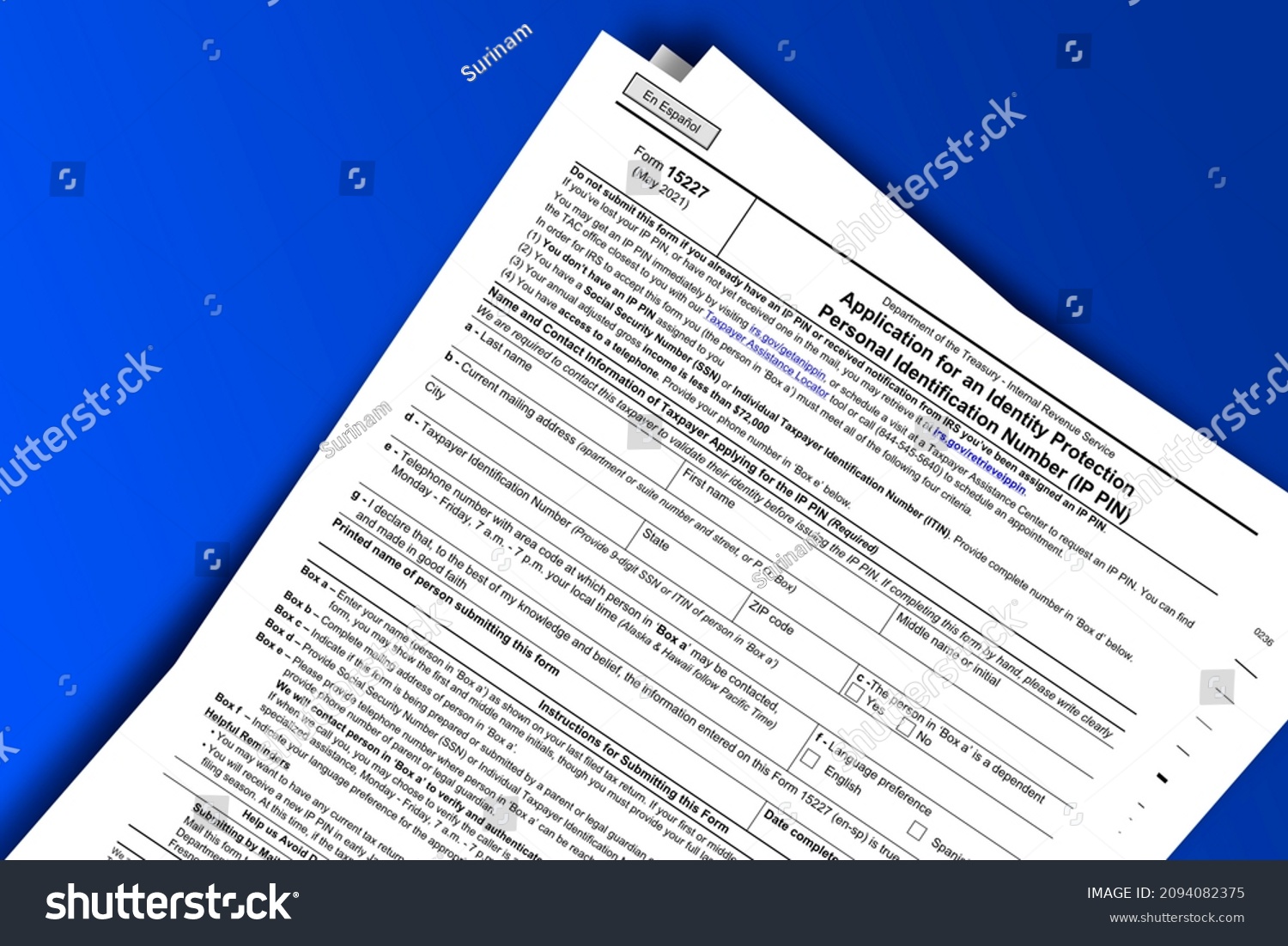 Form Ensp Papers Application Identity Stock Illustration