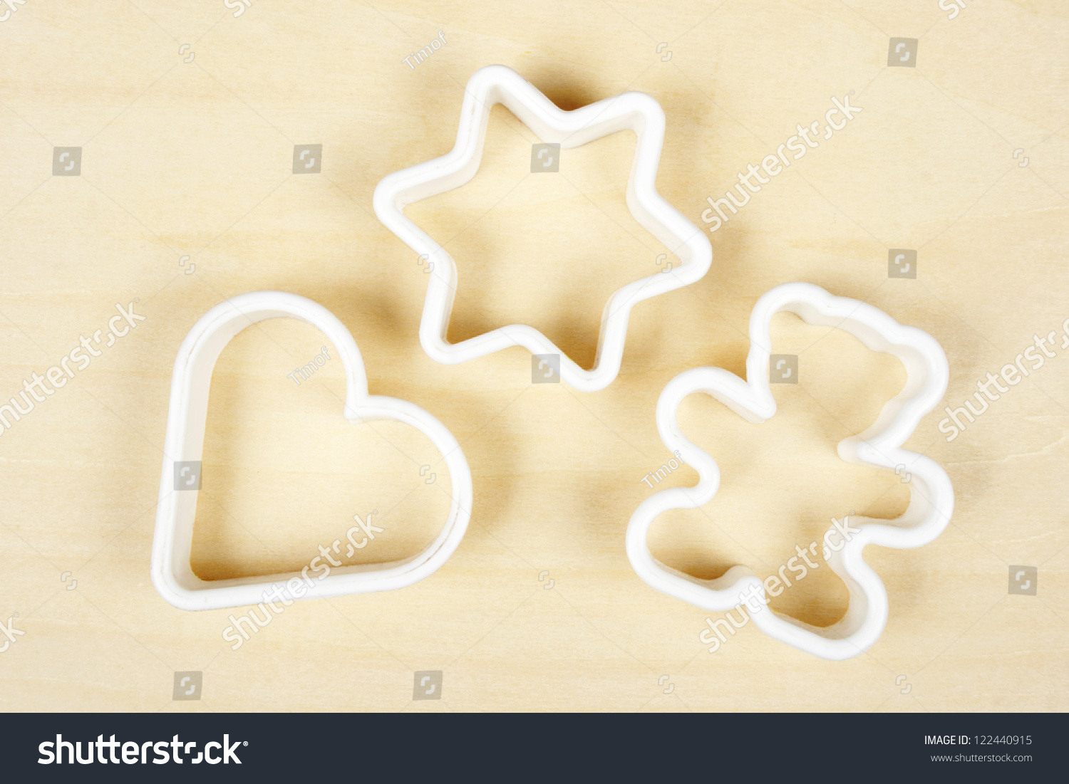 Forms Cookies On Plywood Background Stock Photo 122440915 | Shutterstock