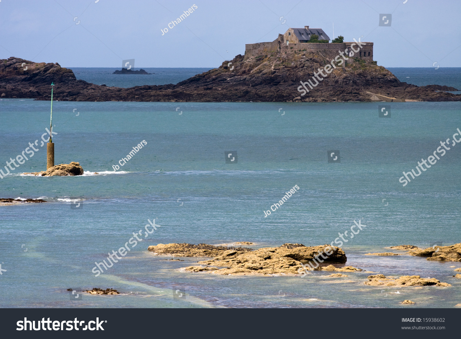 Fortified Island Off Dinard, Near Saint Malo, France. Stock Photo ...