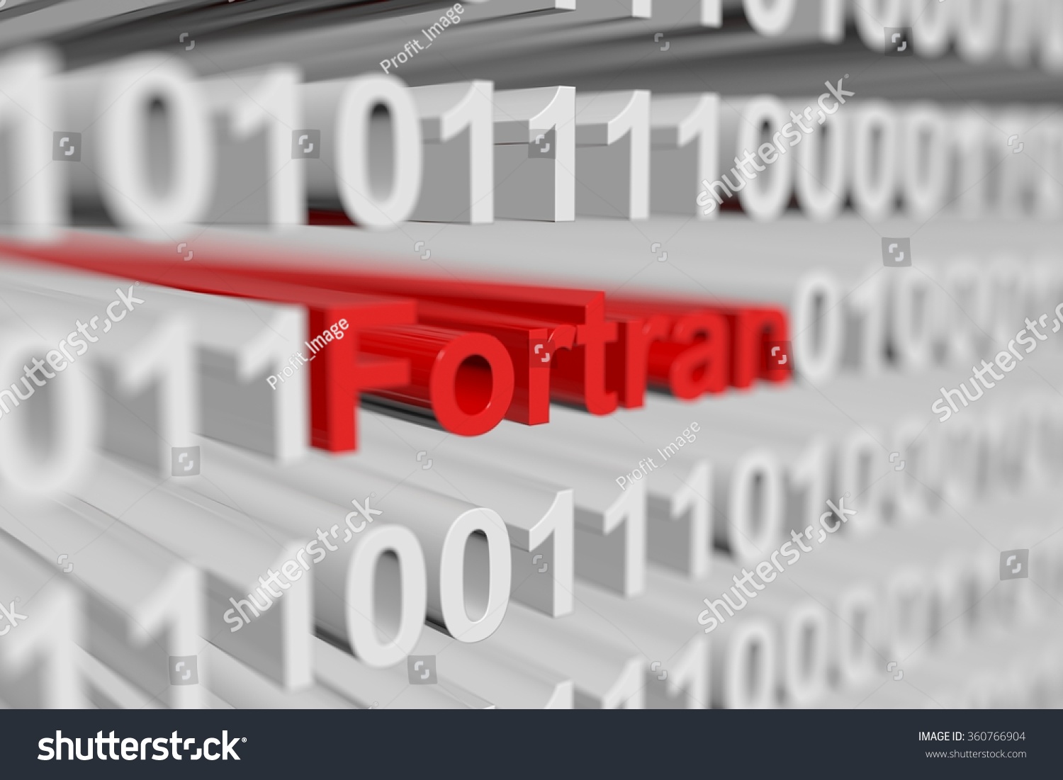Fortran Binary Code Blurred Background 3d Stock Illustration