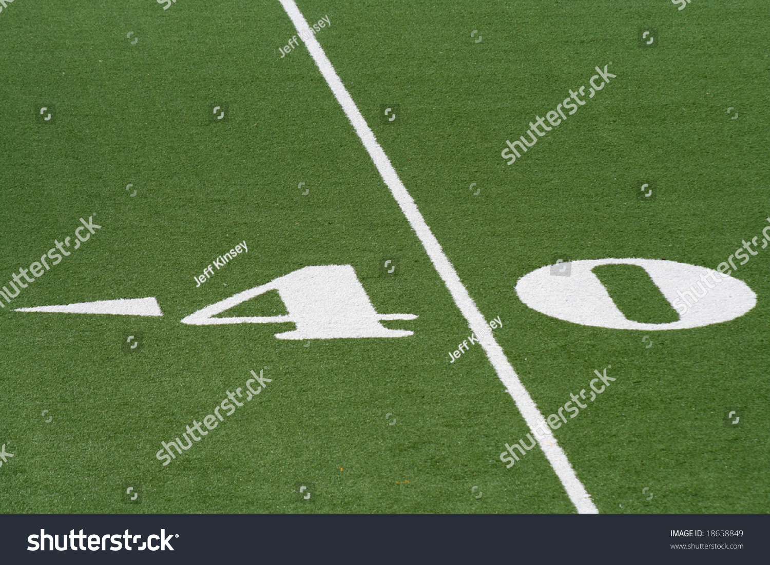 Forty Yard Line College Football Field Stock Photo 18658849 