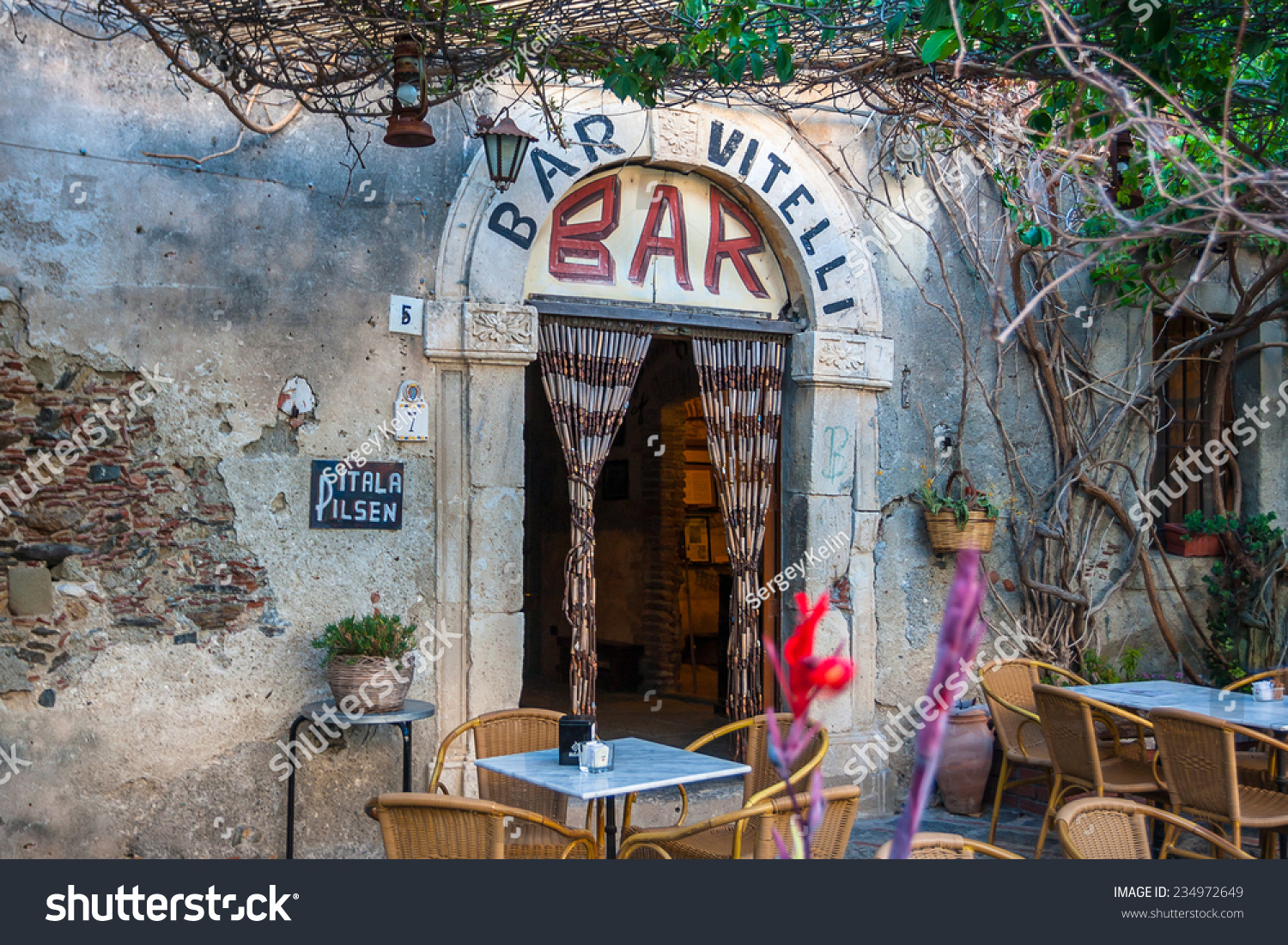 Forza D'Agro, Italy - July 10, 2014: Bar Vitelli In Savoca Was The ...