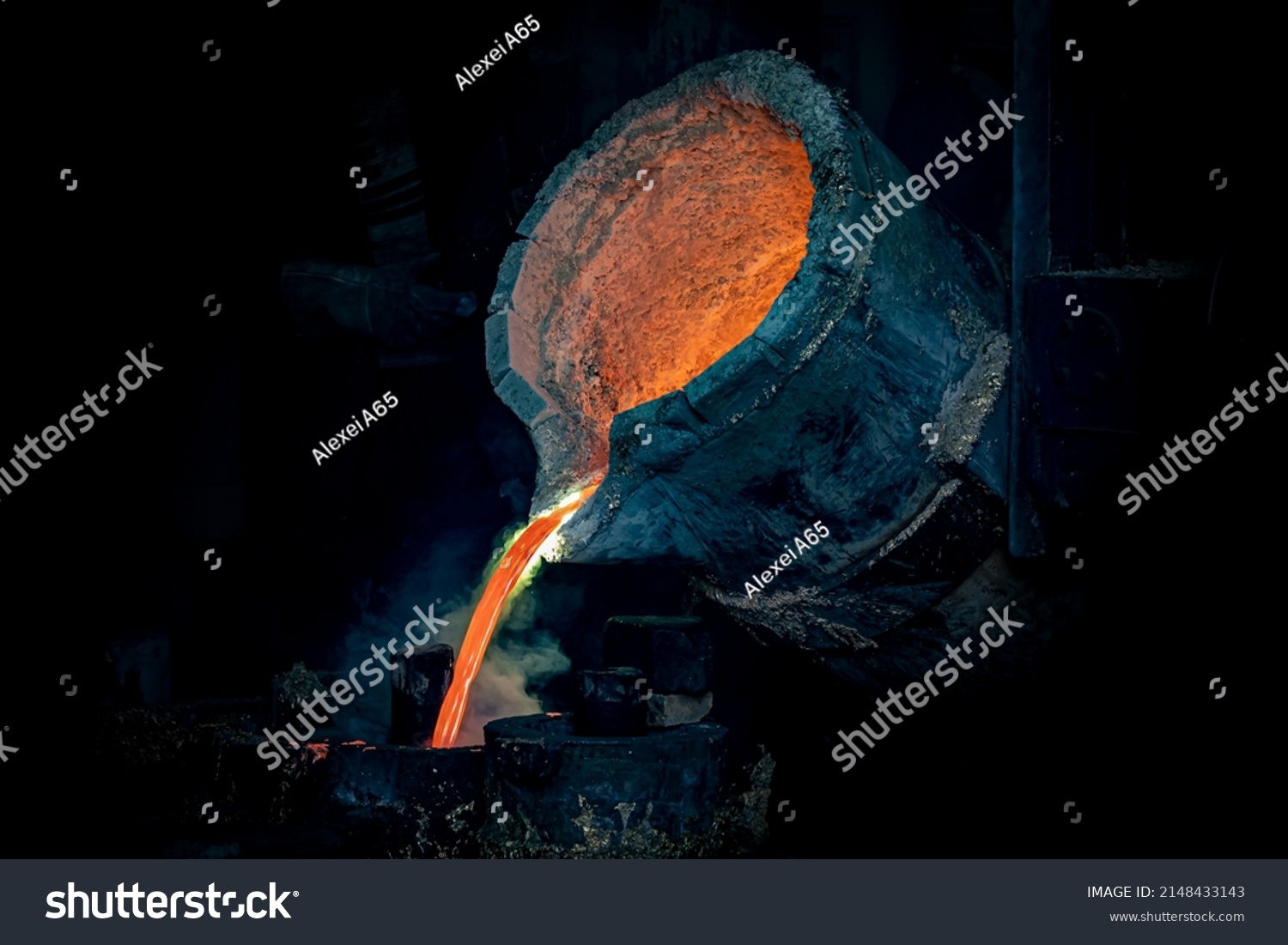 Foundry Production Ladle Molten Metal Pouring Stock Photo 2148433143 ...