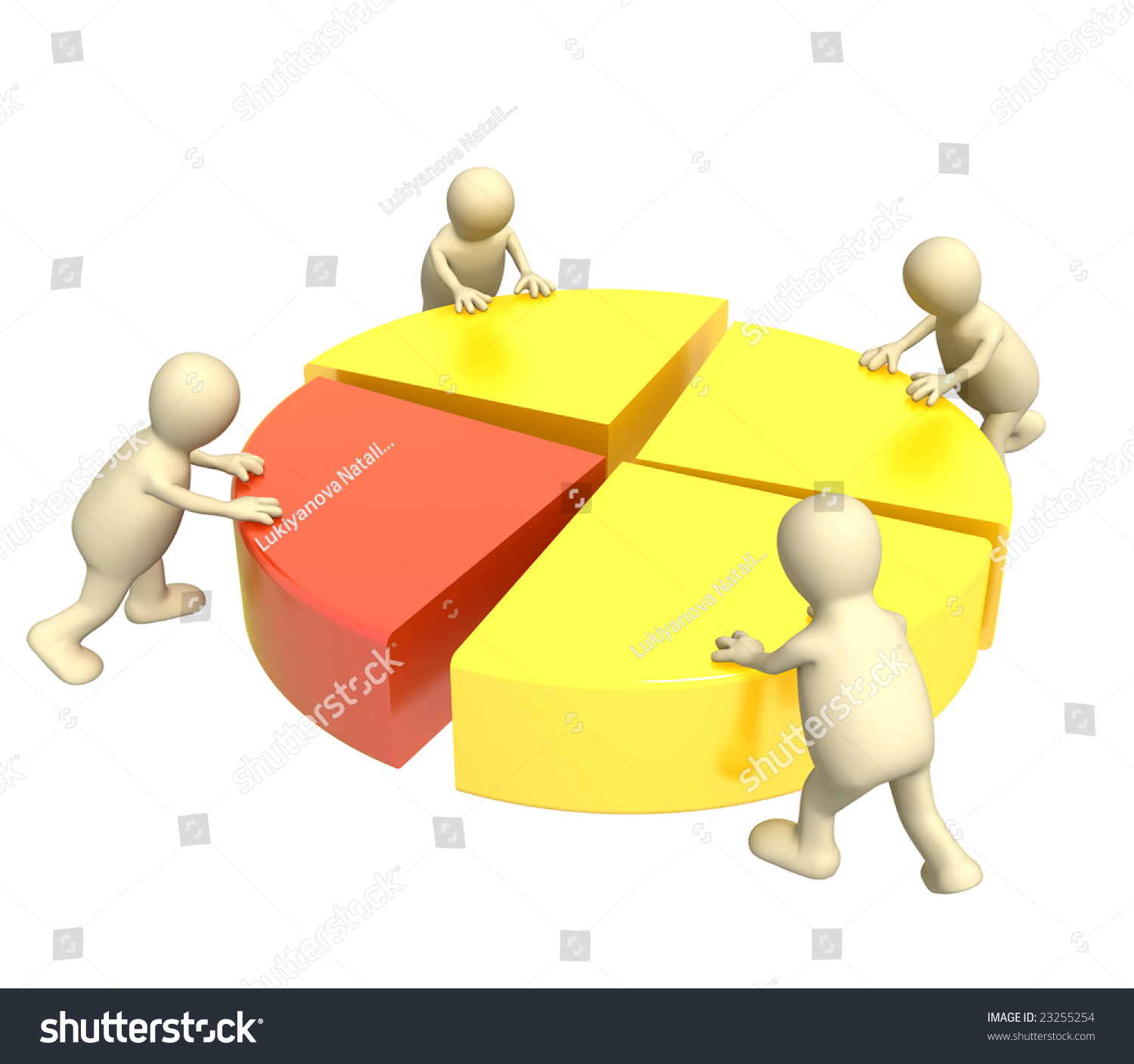 Four 3d Puppets Making Round Diagram Stock Illustration 23255254 ...