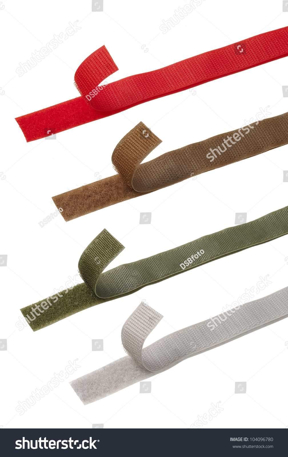 Four Different Color Velcro Strips Stock Photo 104096780 : Shutterstock