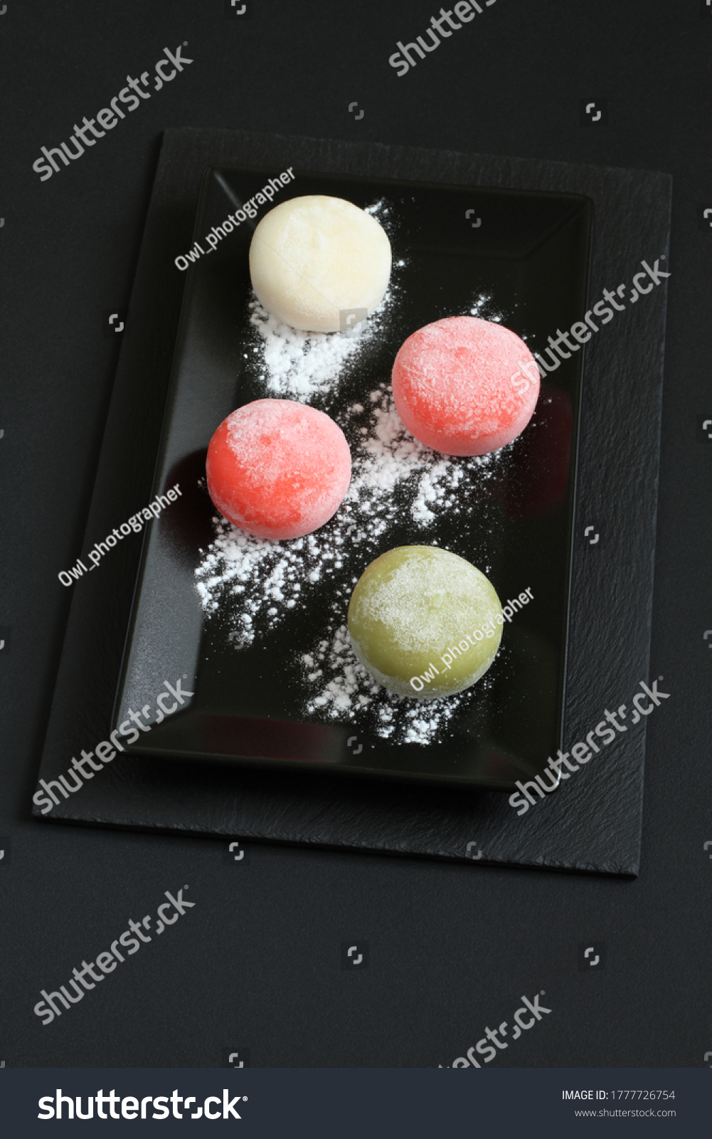 Four Types Japanese Dessert Mochi Pomegranate Stock Photo 1777726754 