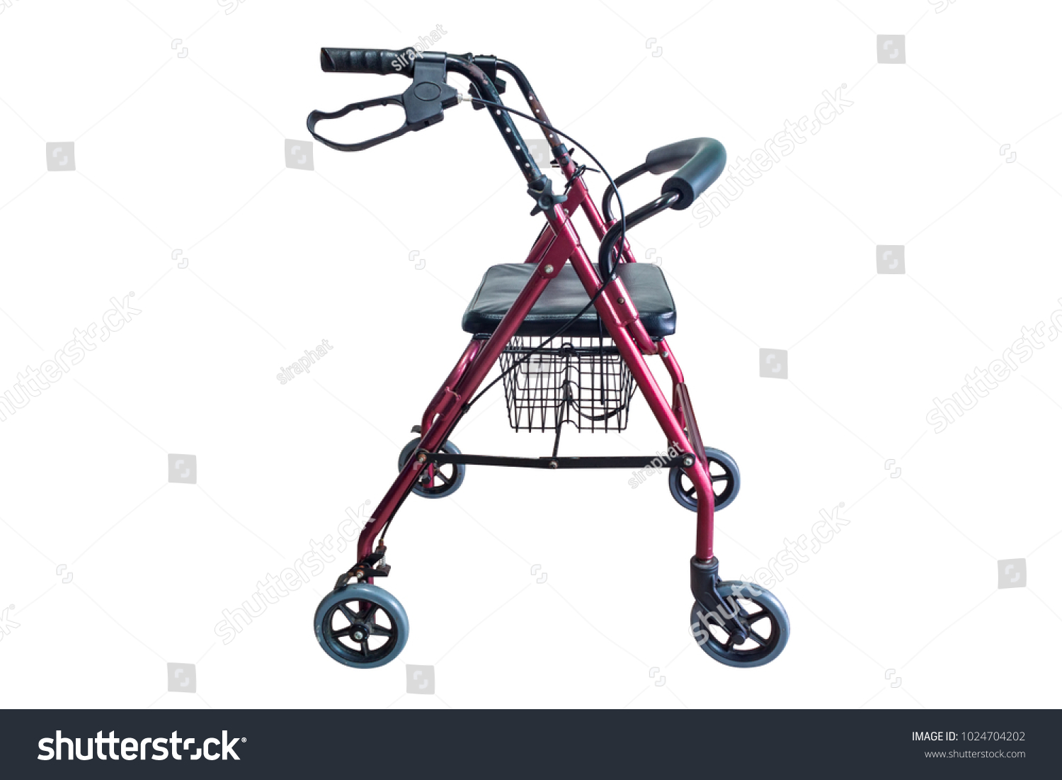 1 112 Walker Rollator Images Stock Photos Vectors Shutterstock   Stock Photo Four Wheel Walker Rollator With Hand Brakes And Fold Up Back Support Isolated On White Background 1024704202 