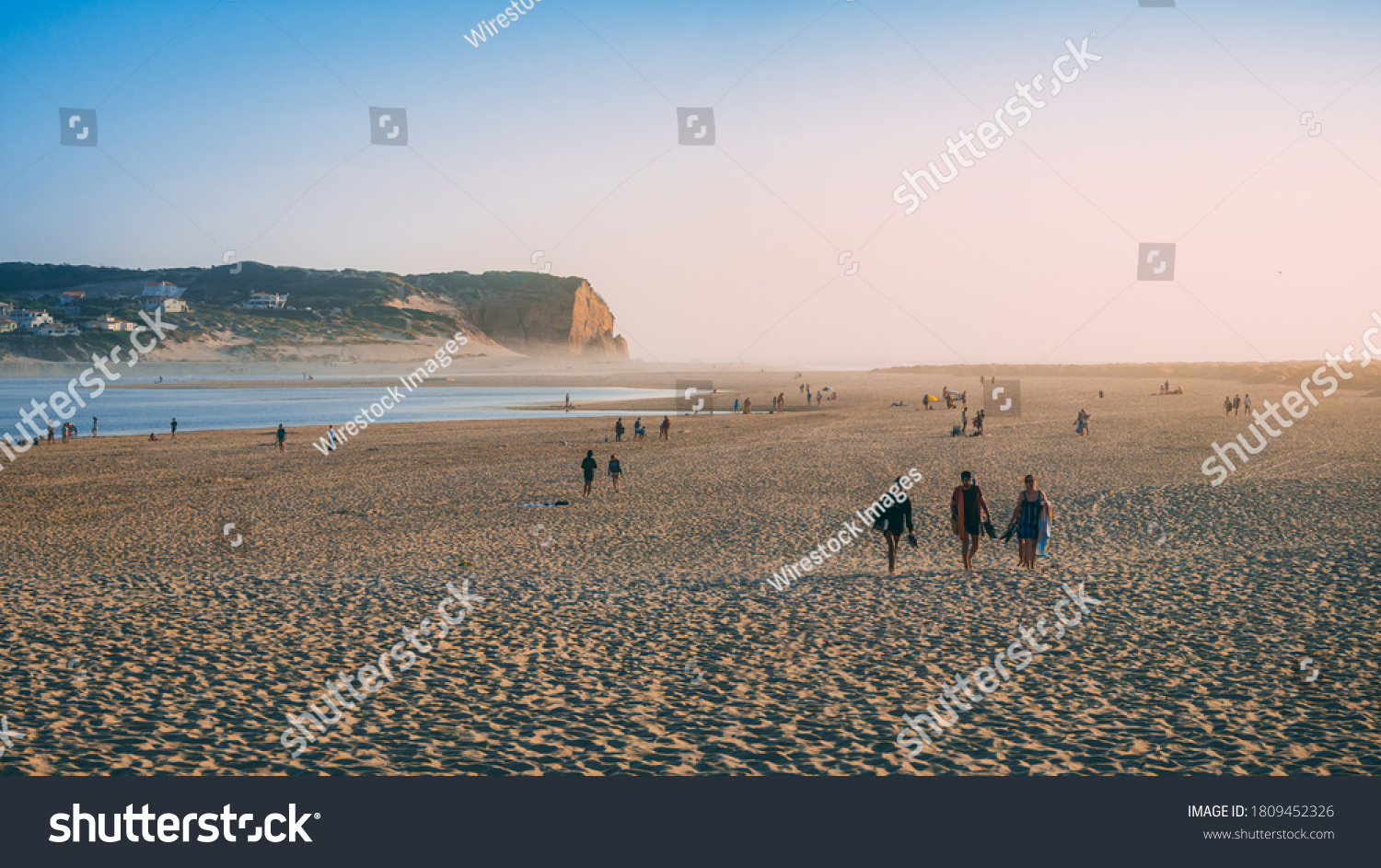 364 Foz Do Arelho Images Stock Photos Vectors Shutterstock   Stock Photo Foz Do Arelho Portugal Jul Sunset At Foz Do Arelho Beach During Summer 1809452326 