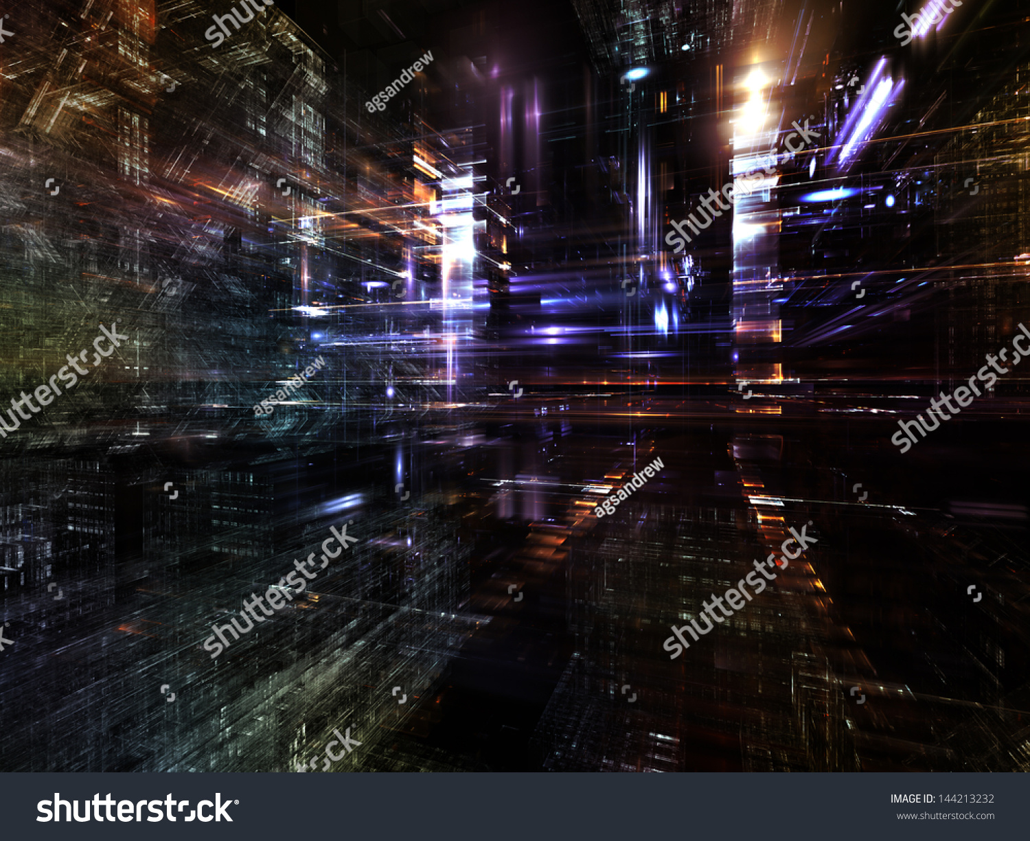 Fractal City Series Creative Arrangement Three Stock Illustration ...