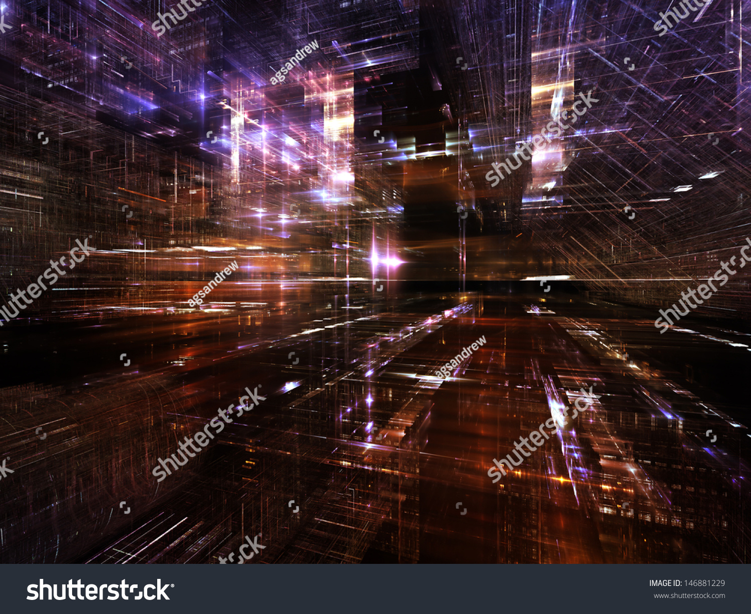 Fractal City Series Design Made Three Stock Illustration 146881229 ...