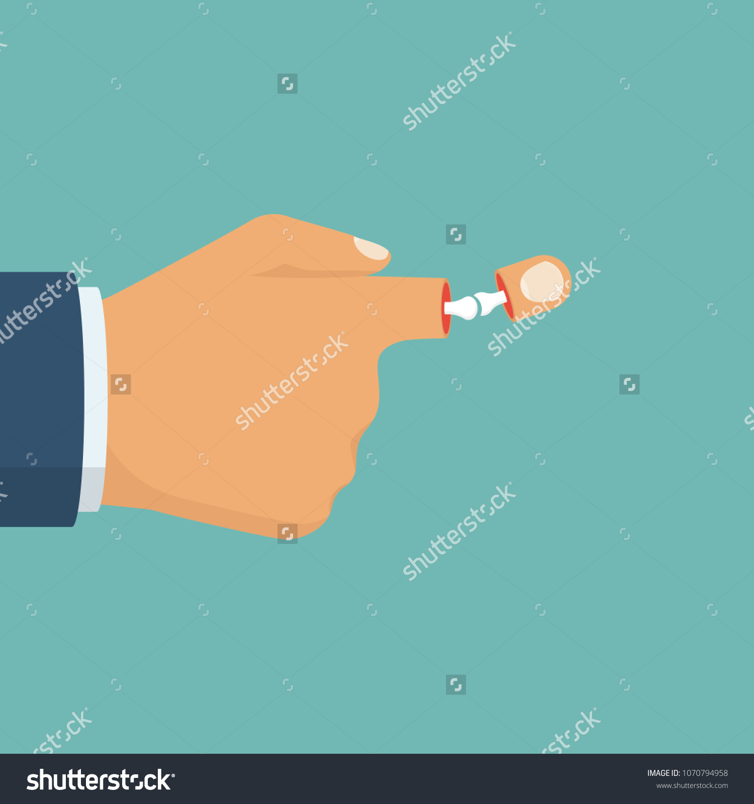 Fracture Hand Broken Finger Illustration Flat Stock Illustration 1070794958