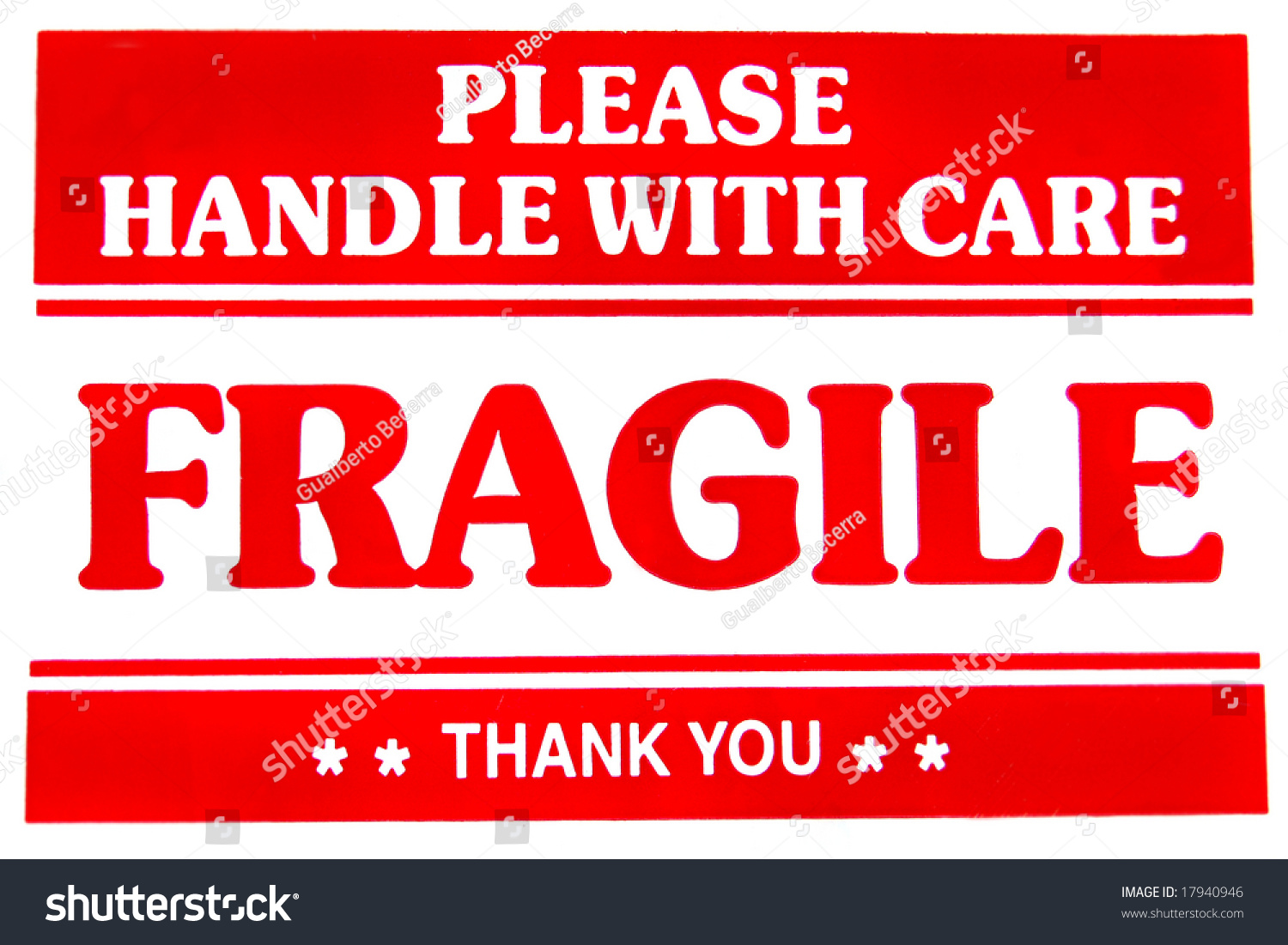 Fragile Sign Stock Photo 17940946 : Shutterstock