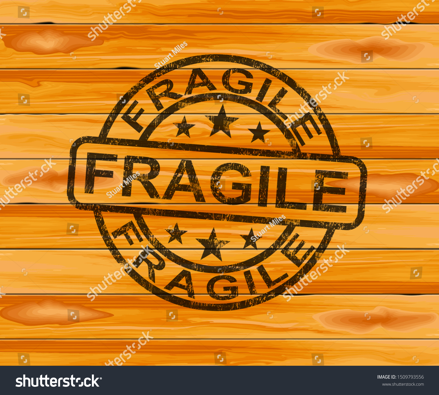 Fragile Stamp Means Handle Care Be Stock Illustration