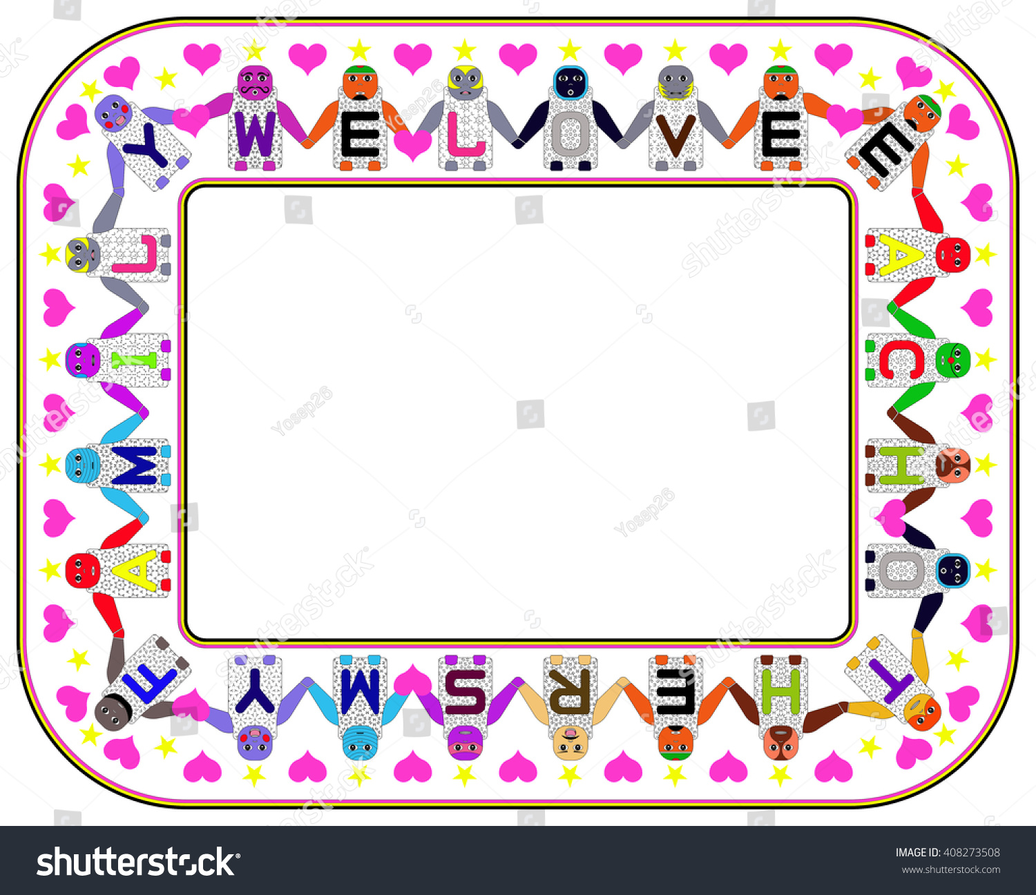 Frame Made Chain Alphabetical Children Capital Stock Illustration