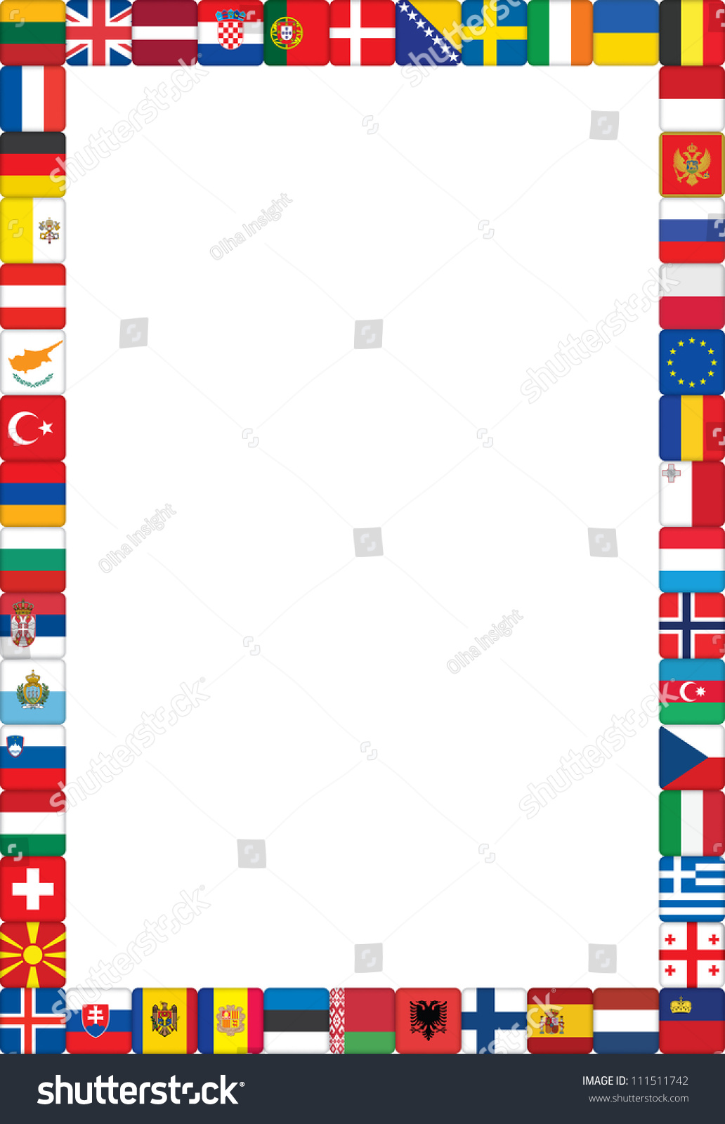 Frame Made Of European Countries Flags Illustration - 111511742 ...