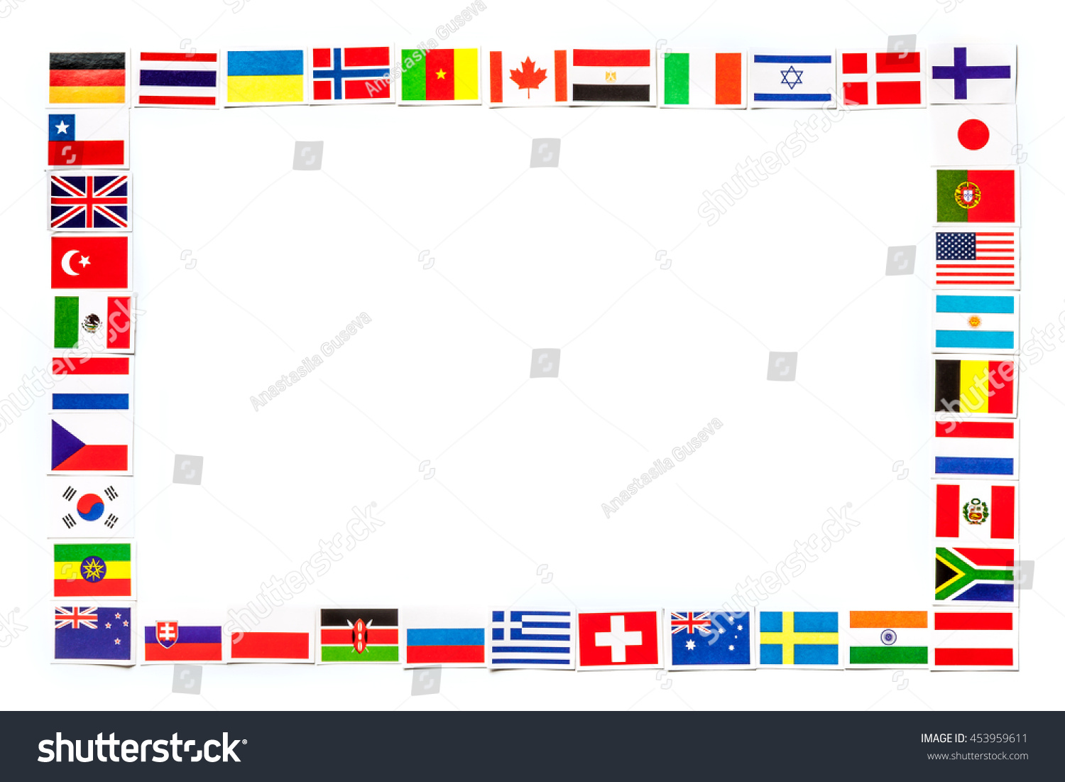 Frame Of National Flags The Different Countries Of The World Isolated ...