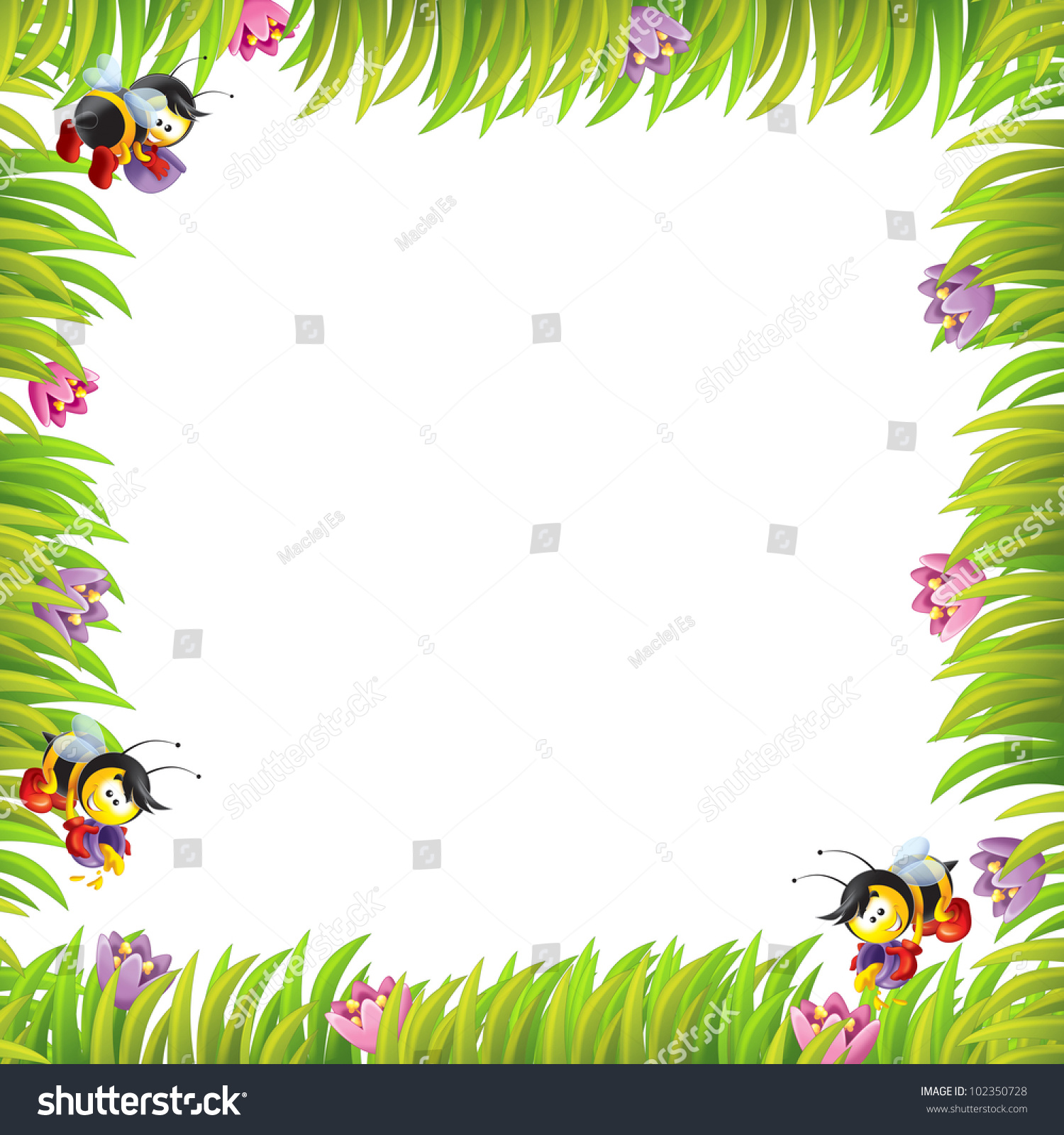 Frame Of Working Cartoon Bee Doing Pollination Stock Photo 102350728 ...