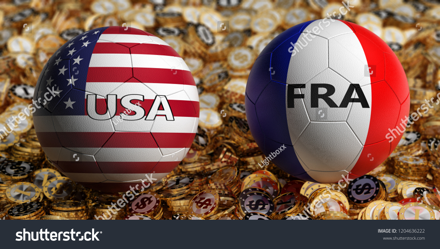 France Vs Usa Soccer Match Soccer Stock Illustration 1204636222