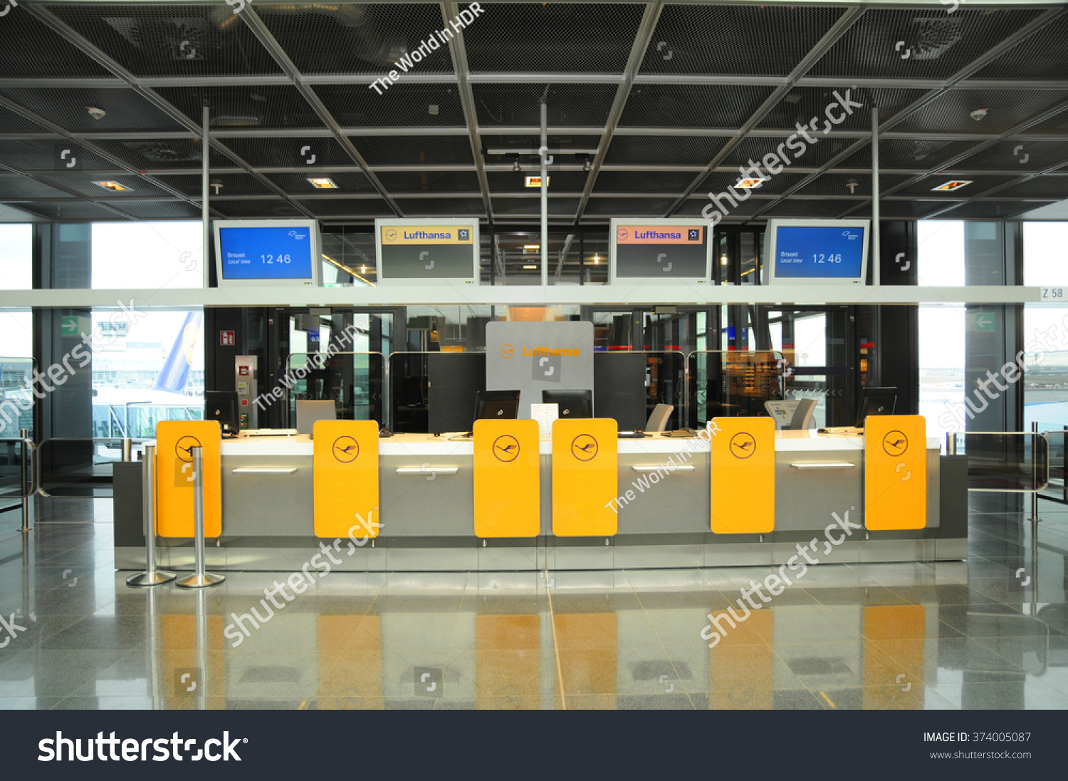 Frankfurt Germany Feb 3 Lufthansa Desk Stock Photo Edit Now