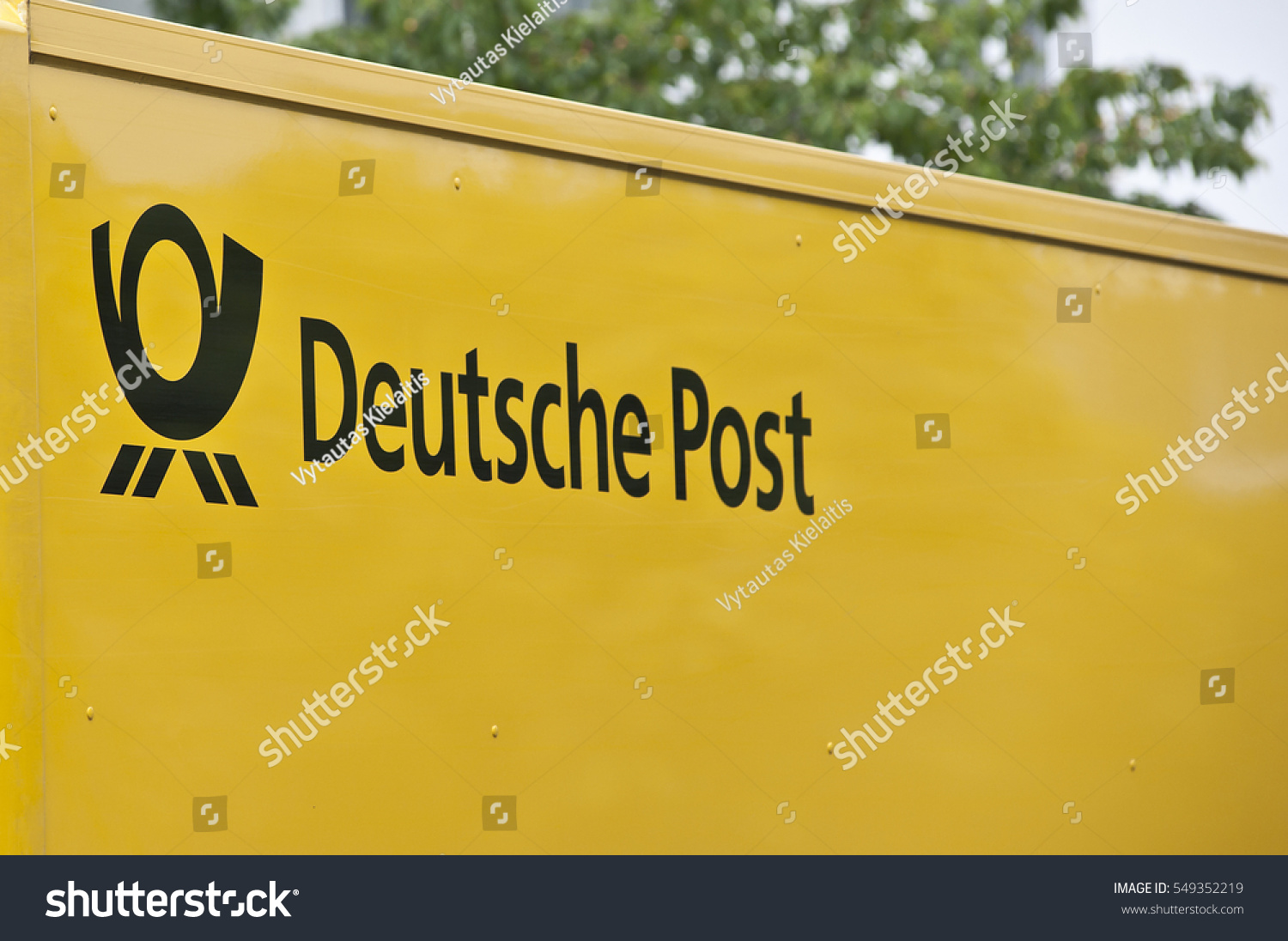Frankfurtgermanymay 27 Yellow Truck Deutsche Post Stock Photo Edit Now