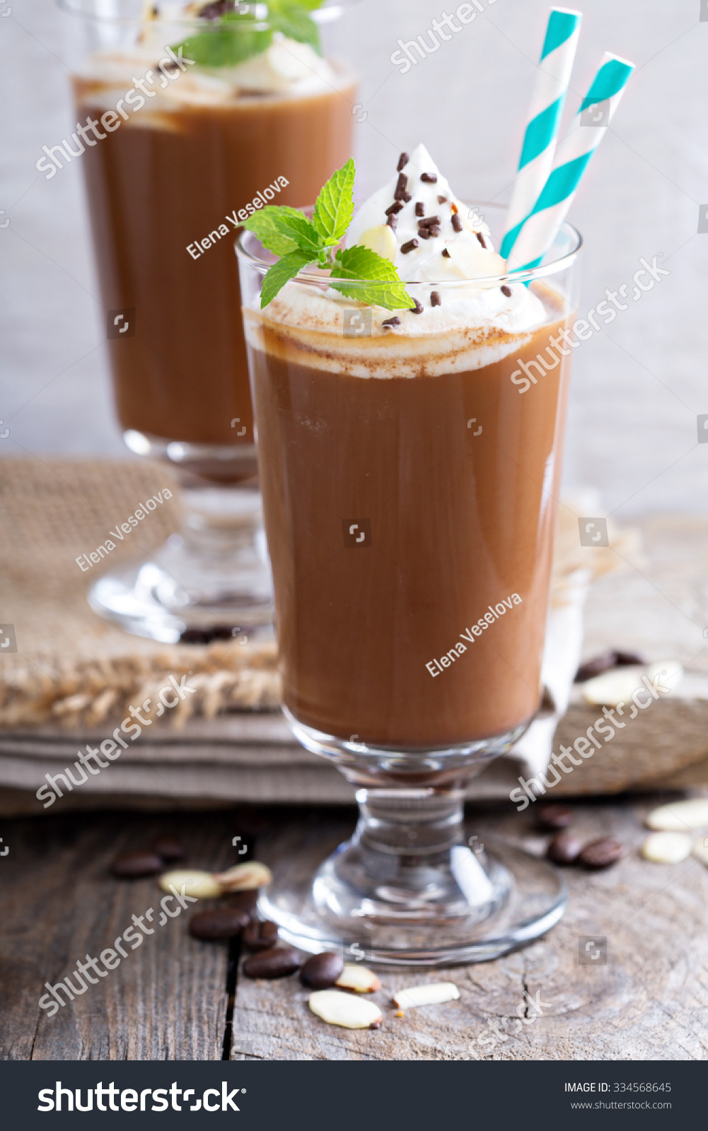 Frappuccino Glass Whipped Cream Almond Milk Stock Photo 334568645 ...