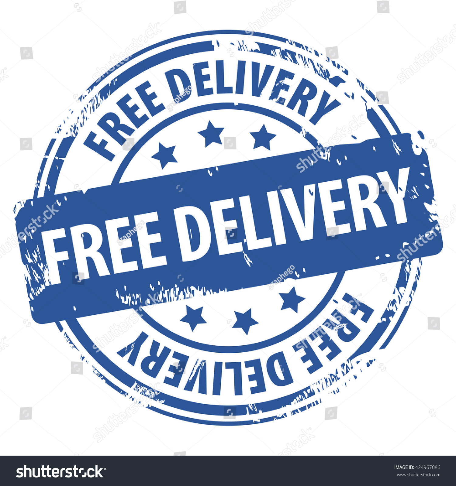 Free Delivery Blue Rubber Stamp Icon Stock Illustration 424967086 ...