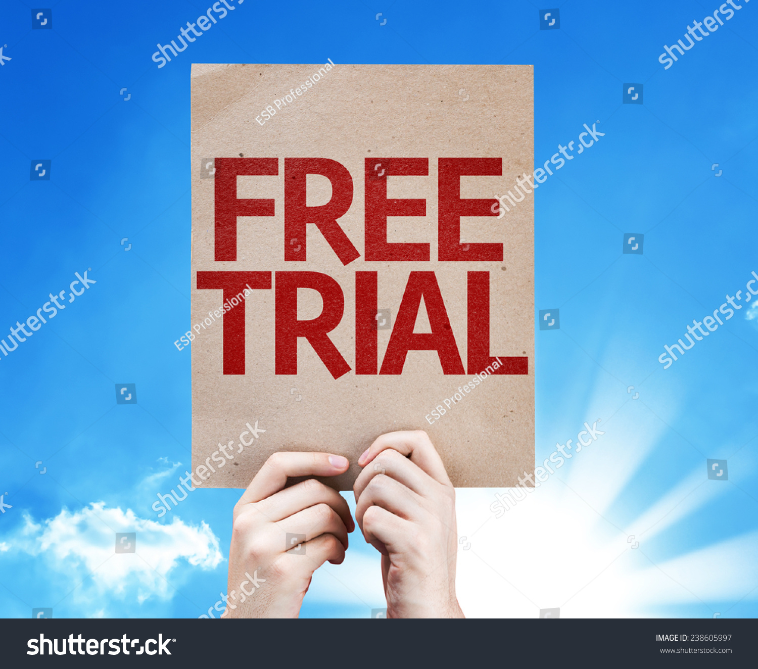 Free Trial Card With Beautiful Day Stock Photo 238605997 : Shutterstock